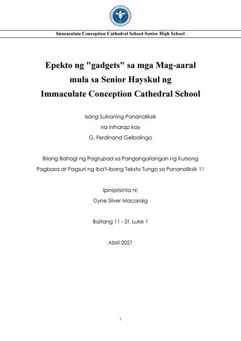Epekto ng teknolohiya sa mga mag aaral sample thesis pdf